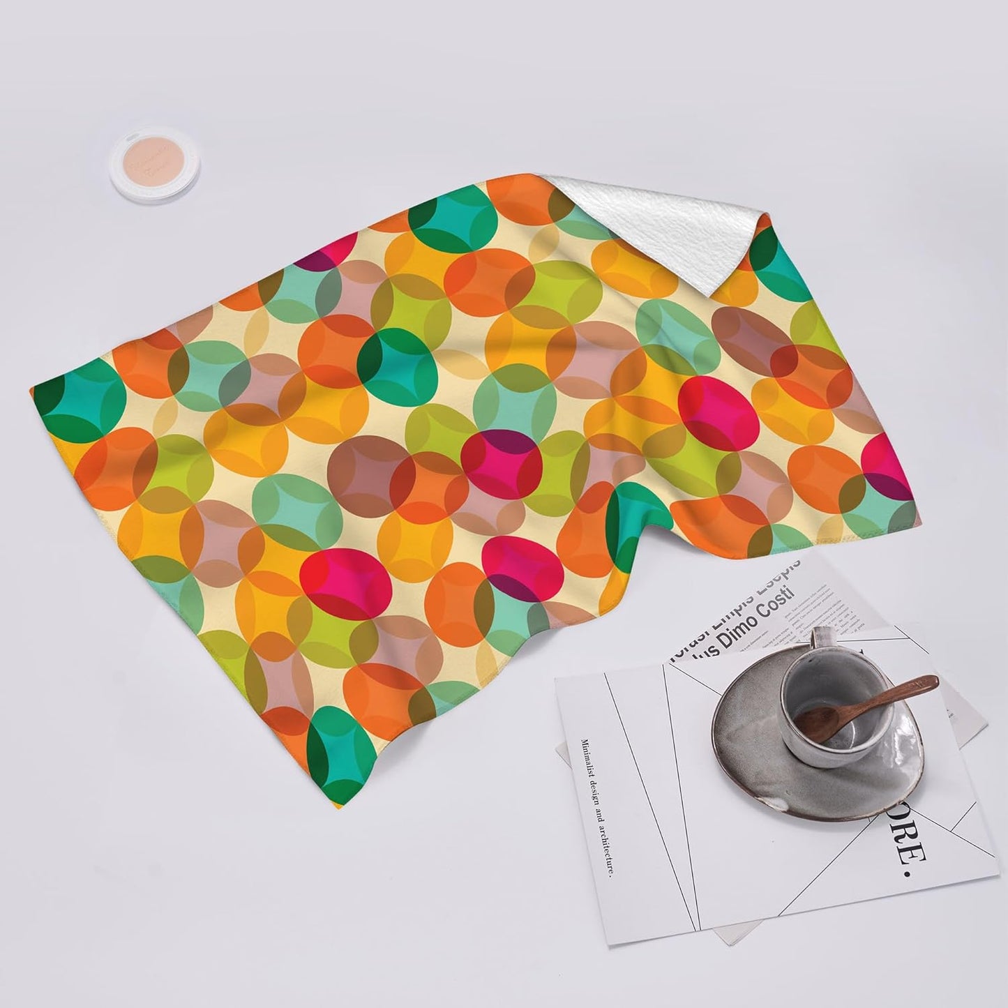 Mid Century Modern Retro Kitchen Towels Decorative Set of 2, Soft Absorbent Dish Towels for Drying Dishes, Colorful Hand Towels Tea Towels for Kitchen Bathroom Farmhouse Home Decor