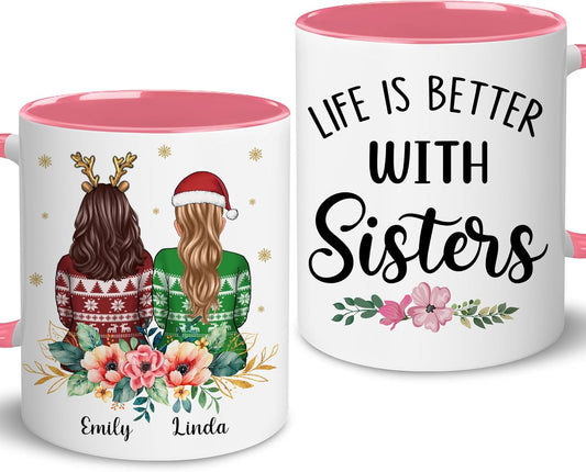 Personalized Bestie Mug - Christmas, Birthday Best Friend Gift - Friendship Gifts For Women, Bestie, Sister, BFF, Her - Long Distance Mug - Soul Sister Gift For Birthday, Mothers Day