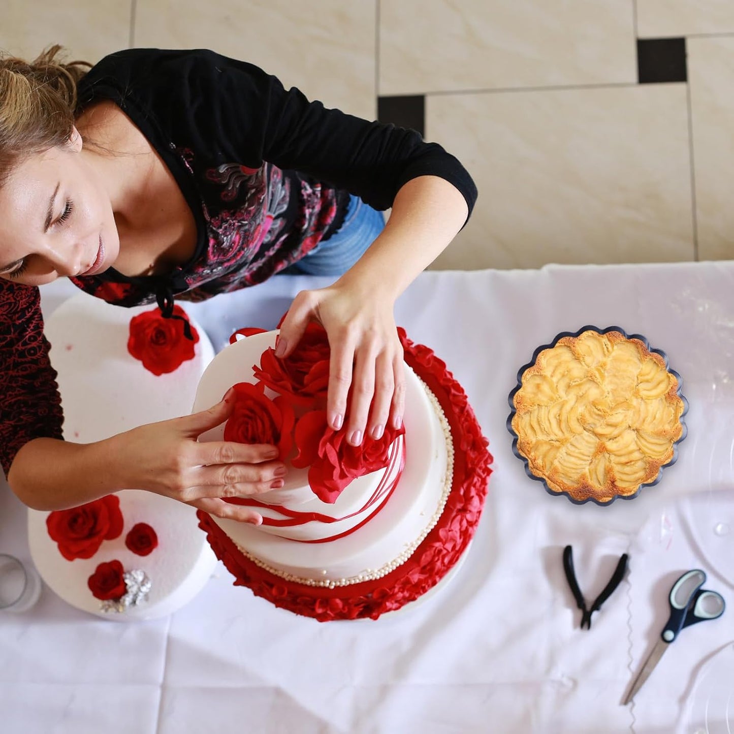 Metal Tart Pan，Tart Pans with Removable Bottoms，Tart Pans for Baking (4 Inch)