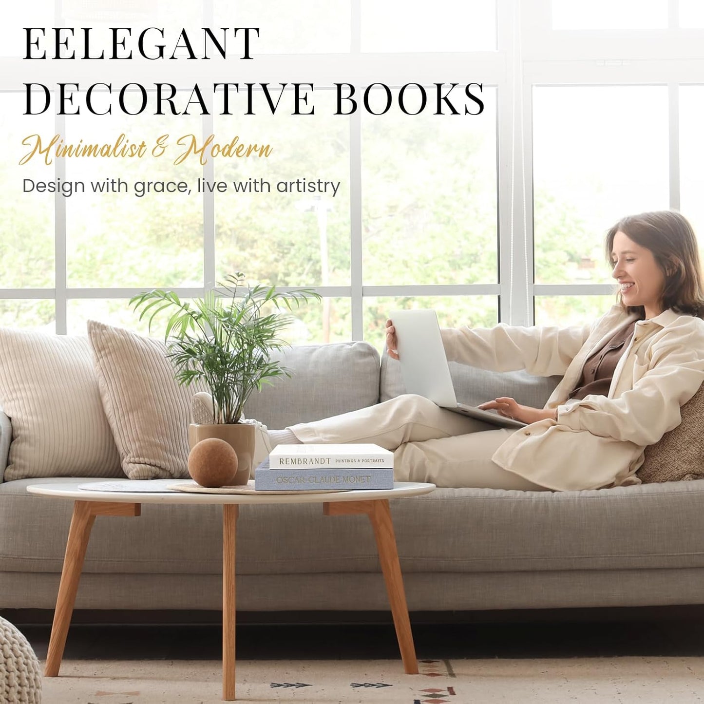 Decorative Books for Home Decor- 2Pcs Linen Decorative Boxes for Aesthetic Room Decoration, Modern Fake Book Storage Boxes for Coffee Table, Bookshelf or Mantle Decor, Light Gray