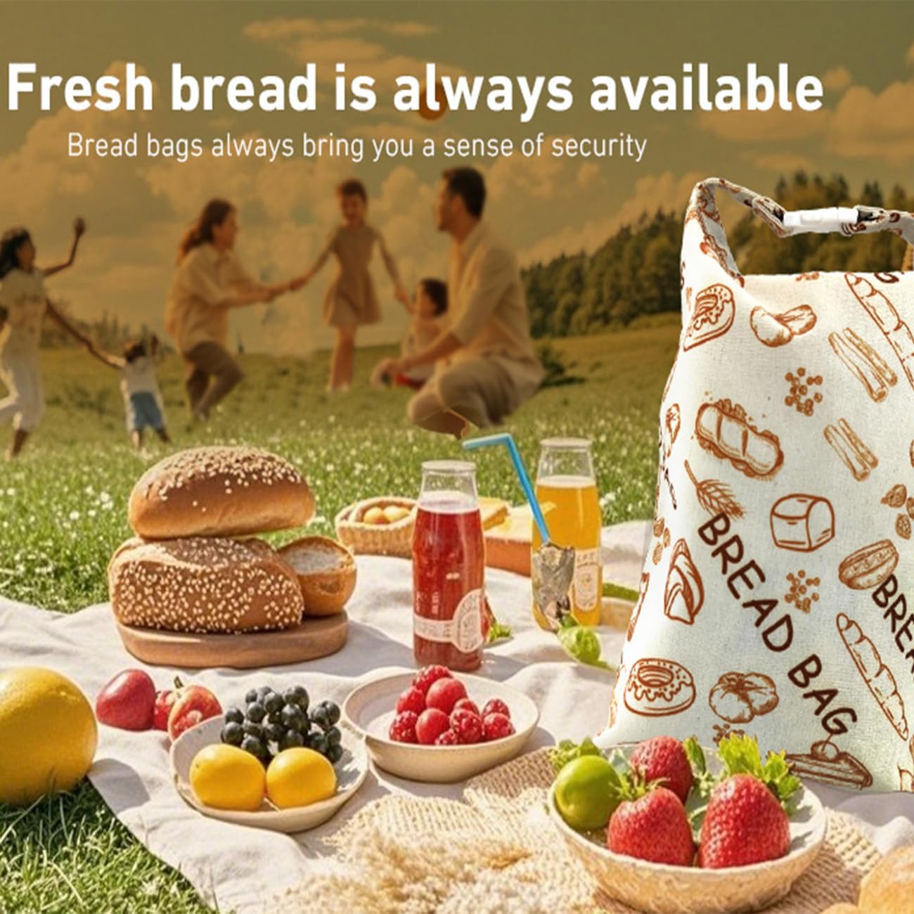 1pcs Reusable Beeswax Food Wraps Bread Bags for Homemade Bread Loaf, Food Storage Containers, Organic Cotton XL Sourdough Beeswax Bread Bag Supplies Sandwich Wrapper, Sustainable, Fresh Keeping