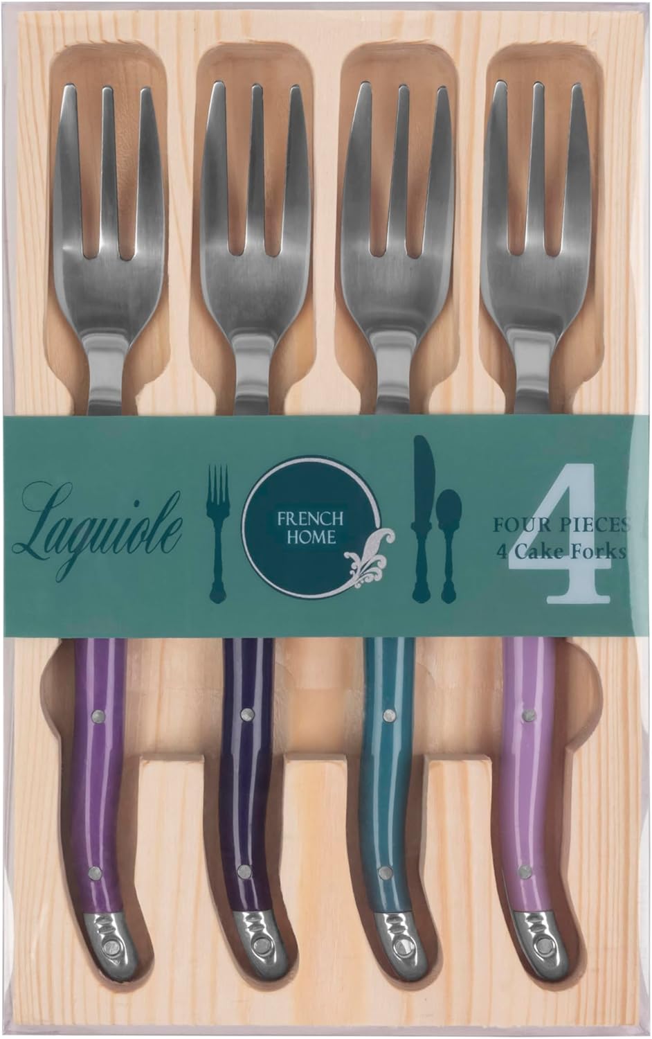 French Home Set of 4 Cake Forks - Plum Rose