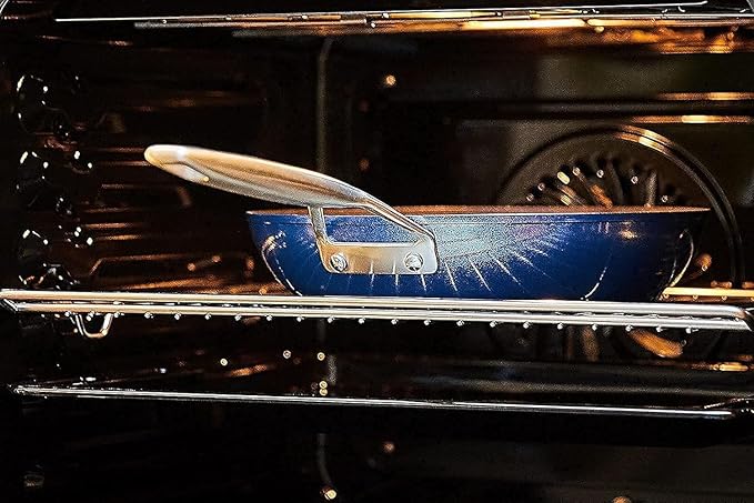 MsMk Large Frying Pan, 12-Inch PFOA Free Nonstick Meat Omelet Skillet, Stay-Cool Handle, Titanium and Diamond Non Stick Coating From USA, Smooth Stainless Steel Base Induction Compatible