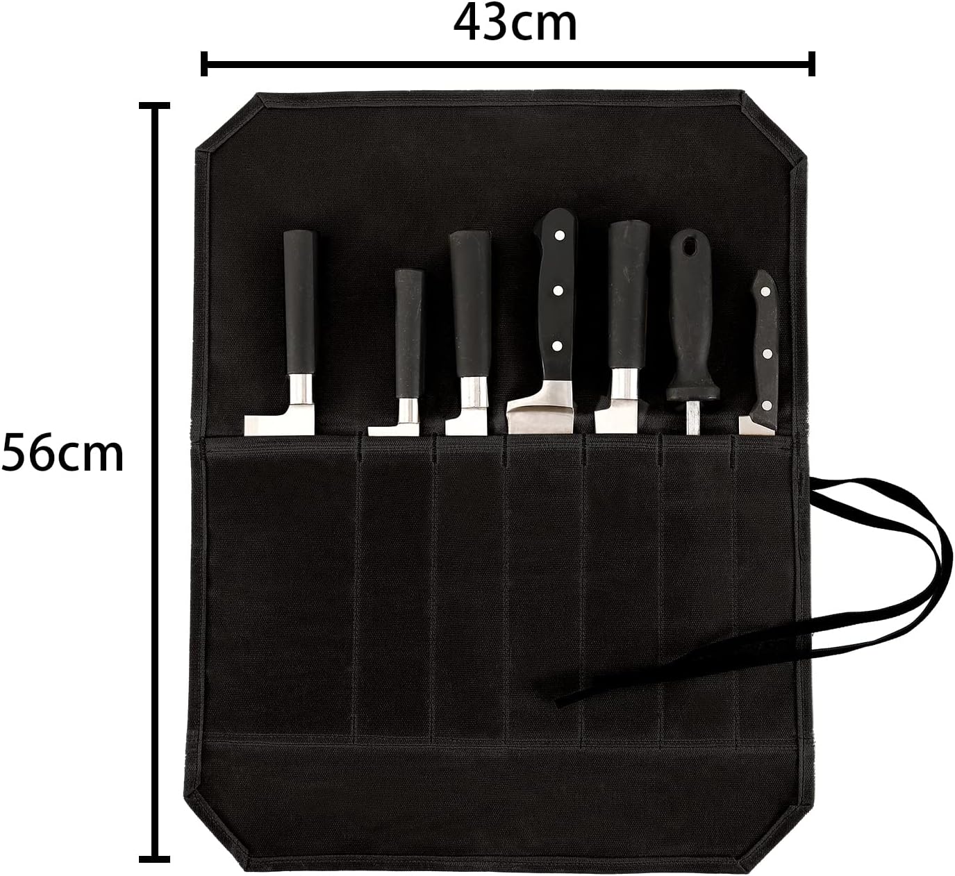 Chef’s Knife Roll Case, Waxed Canvas Cutlery Knives Holders Protectors, Home Kitchen Cooking Tools And Utensils Wrap Bag Wallet, Multi-Purpose Brush Roll Bag, Travel Tool Roll Pouch