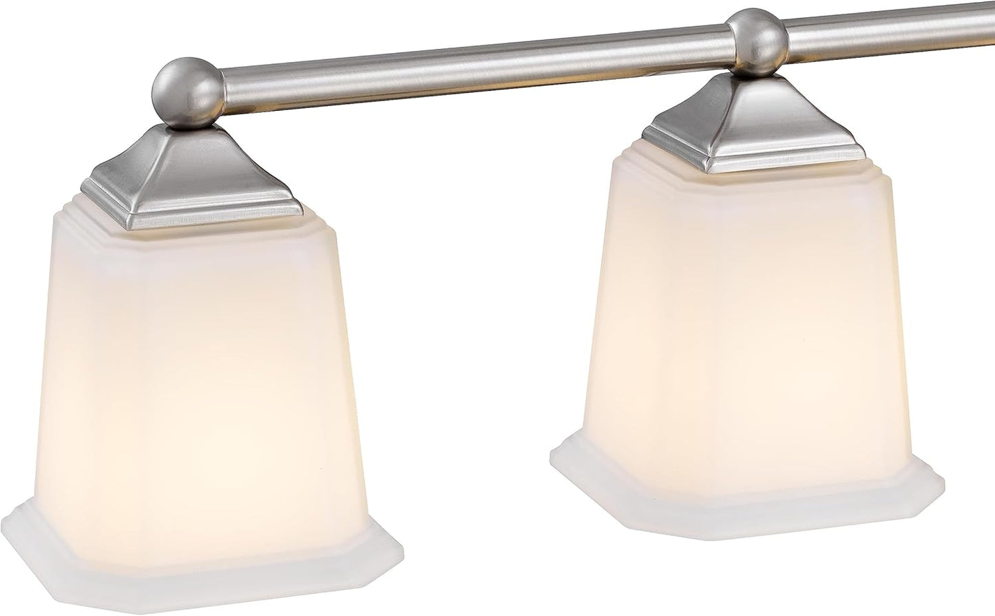 Nox Vintage 5-Light Chandelier Island Pendant Light with Brushed Nickel White Glass for Dining Room, Kitchen Island, Industrial, Vintage Decor