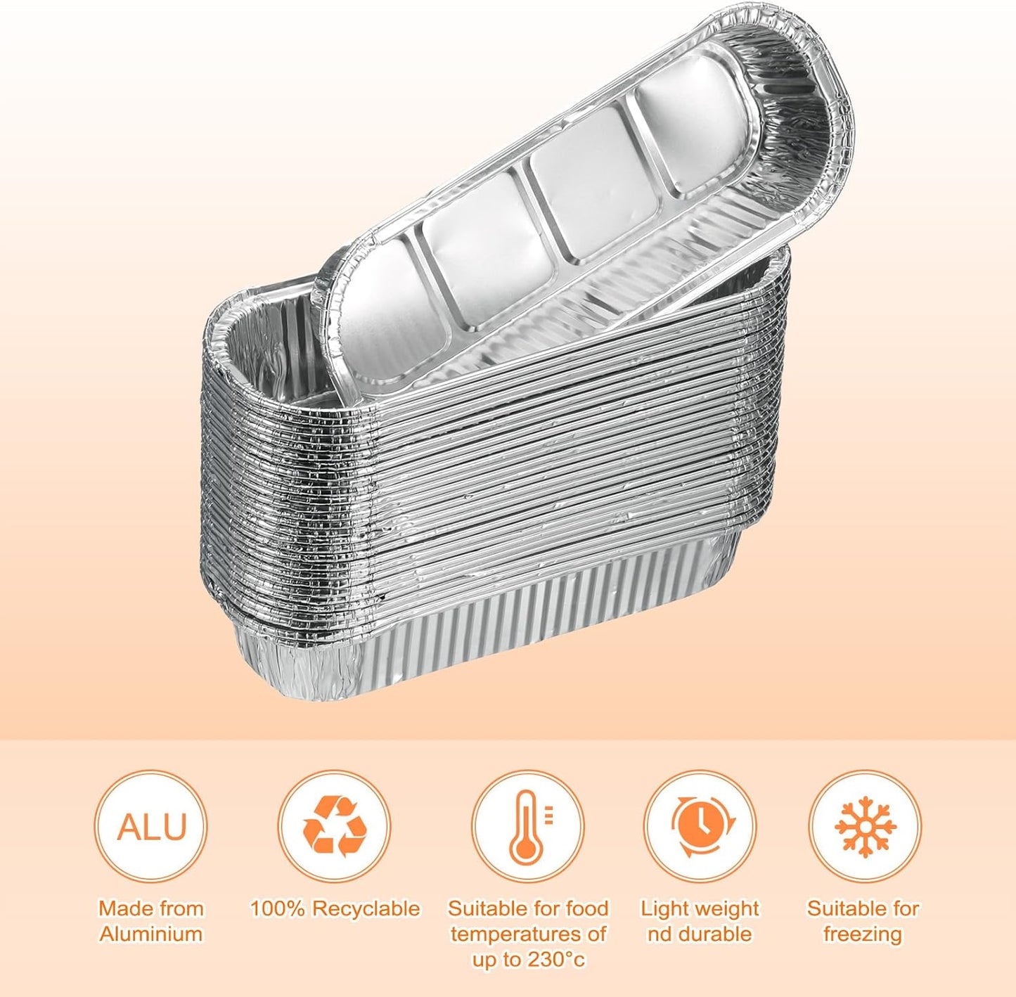 HARFINGTON 10pcs Aluminum Foil Pie Pans 6.5" Rectangle Disposable Non-stick Baking Pans for Pies Quiches Tarts Baking Cooking Reheating Parties, Silver