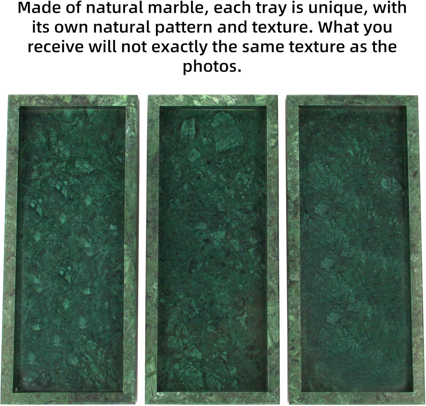 Marble Bathroom Vanity Tray,Luxury Natural Stone Small Decorative Tray,Soap Dispenser Dresser Top Perfume Home Kitchen Toilet Tank Sink Tray for Soap Bottles, Key Trinket Ring Tray(Green)