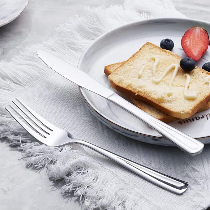 20-Piece Silverware Set for 4, GoGeiLi Stainless Steel Flatware Cutlery Set for 4, include Fork, Knife and Spoon Set, Mirror Finished