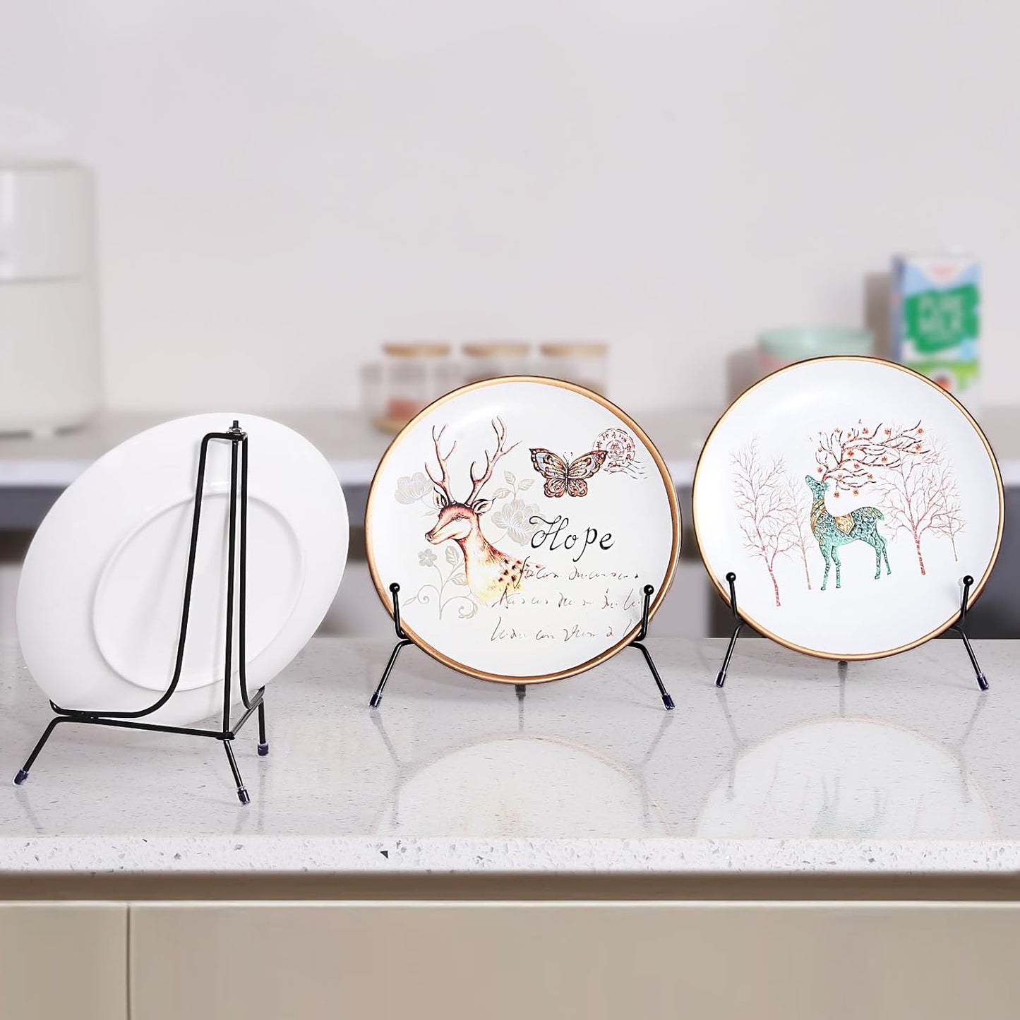 6 Pack Upgraded Plate Display Stands, 8 Inch Anti-Slip Iron Photo Holder Stands Book Display Stands, Compatible 8 to 12 Inch Decorative Plates, Picture Frames and Artworks