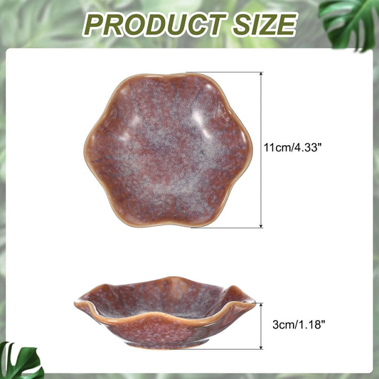 uxcell 1Pcs Ceramics Jewelry Plate, Lotus Leaf Shape Key Holder Bowl for Entryway Table Decor Small Ring Tray Dish Gift for Women Girlfriend, Purple