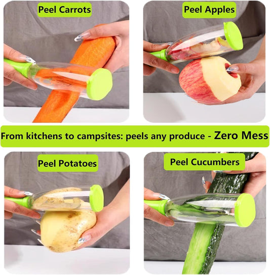 Vegetable peelers for kitchen, Potato Peeler, Fruit Carrot Veggie Peelers Built-in peel catcher, Peeler with Ergonomic Non-Slip Handle,Dishwasher safe for home, office and camping(Red)