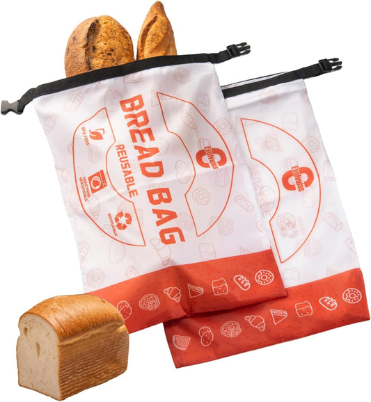 2 Pack Reusable Bread Bags for Homemade Bread，Sourdough Baking Supplies，Freezer Bread Storage Bag, Zipper Storage Container for Homemade Sourdough Bread Loaf