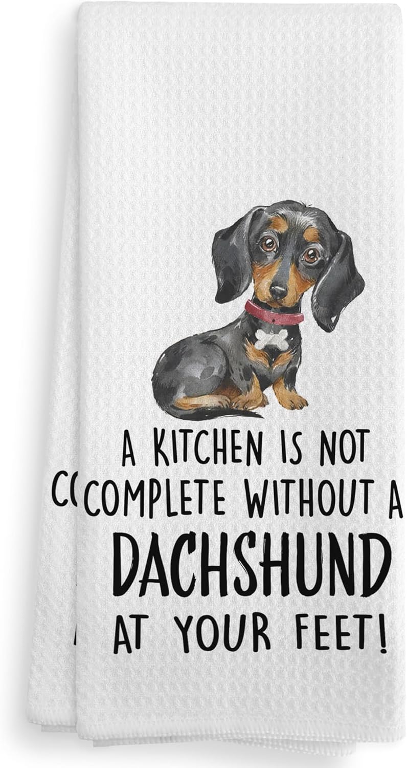 Dachshund Kitchen Towels and Dishcloths, Dachshund Gifts for Women, Dachshund Decor, Wiener Dog Gifts for Women, Dog Gifts Drying Cloth Hand Towels Tea Towels for Bathroom Kitchen, 16×24 Inches