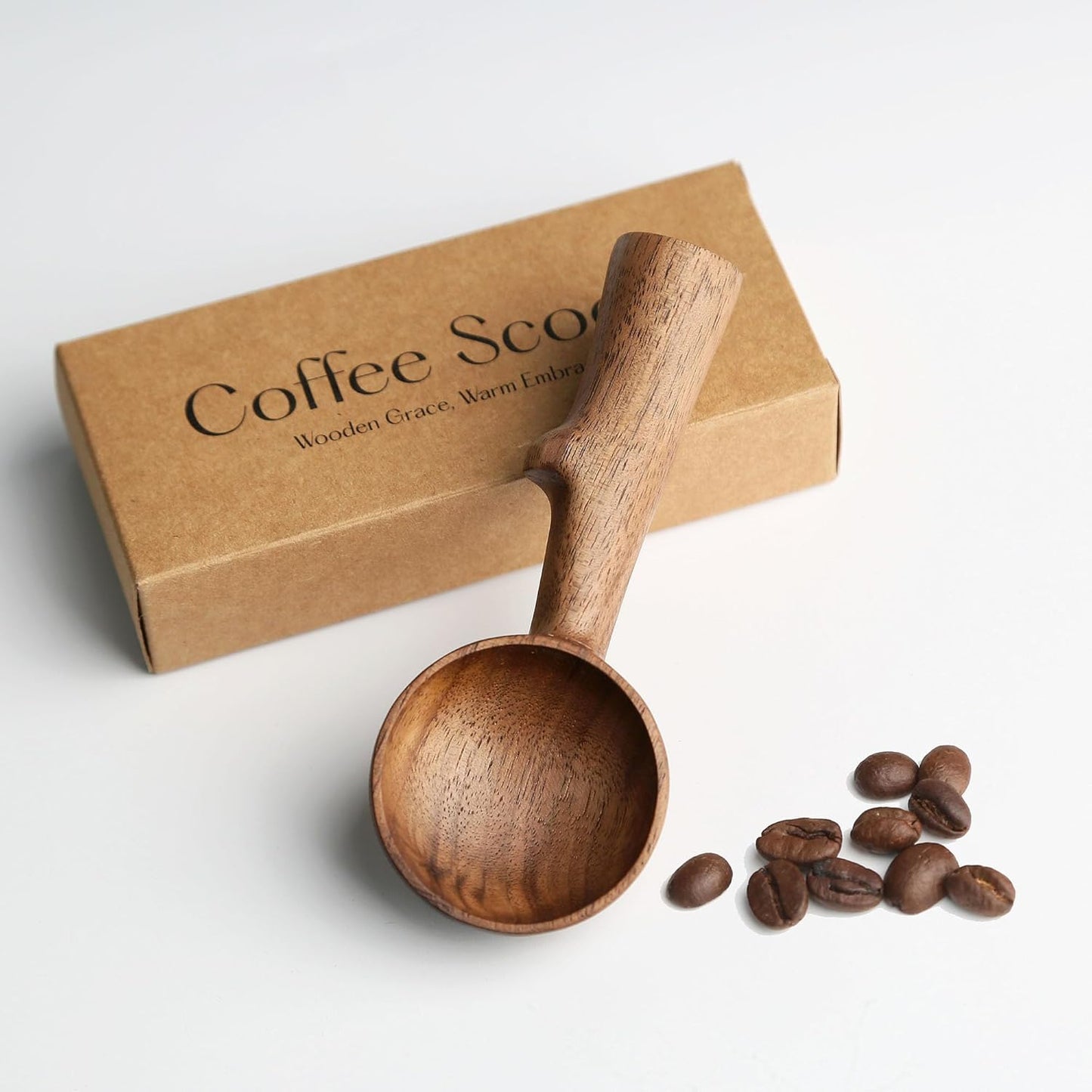 Walnut Coffee Scoop,Wooden Coffee Bean Measuring Spoon,5g Capacity,Natural Wood Coffee Scoop for Tea,Sugar & Powder,Rustic Kitchen Gift for Coffee Lovers