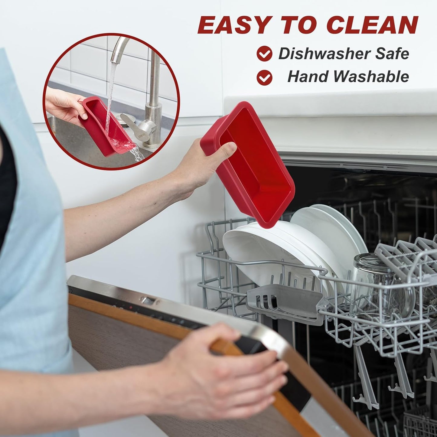 8 Pcs Silicone Mini Loaf Pan Silicone Bread Loaf Pan Rectangle Baking Molds Non Stick for Mini Cake, Homemade, Bread and Meatloaf, Red 6.1 x 3.3 x 1.8 Inch