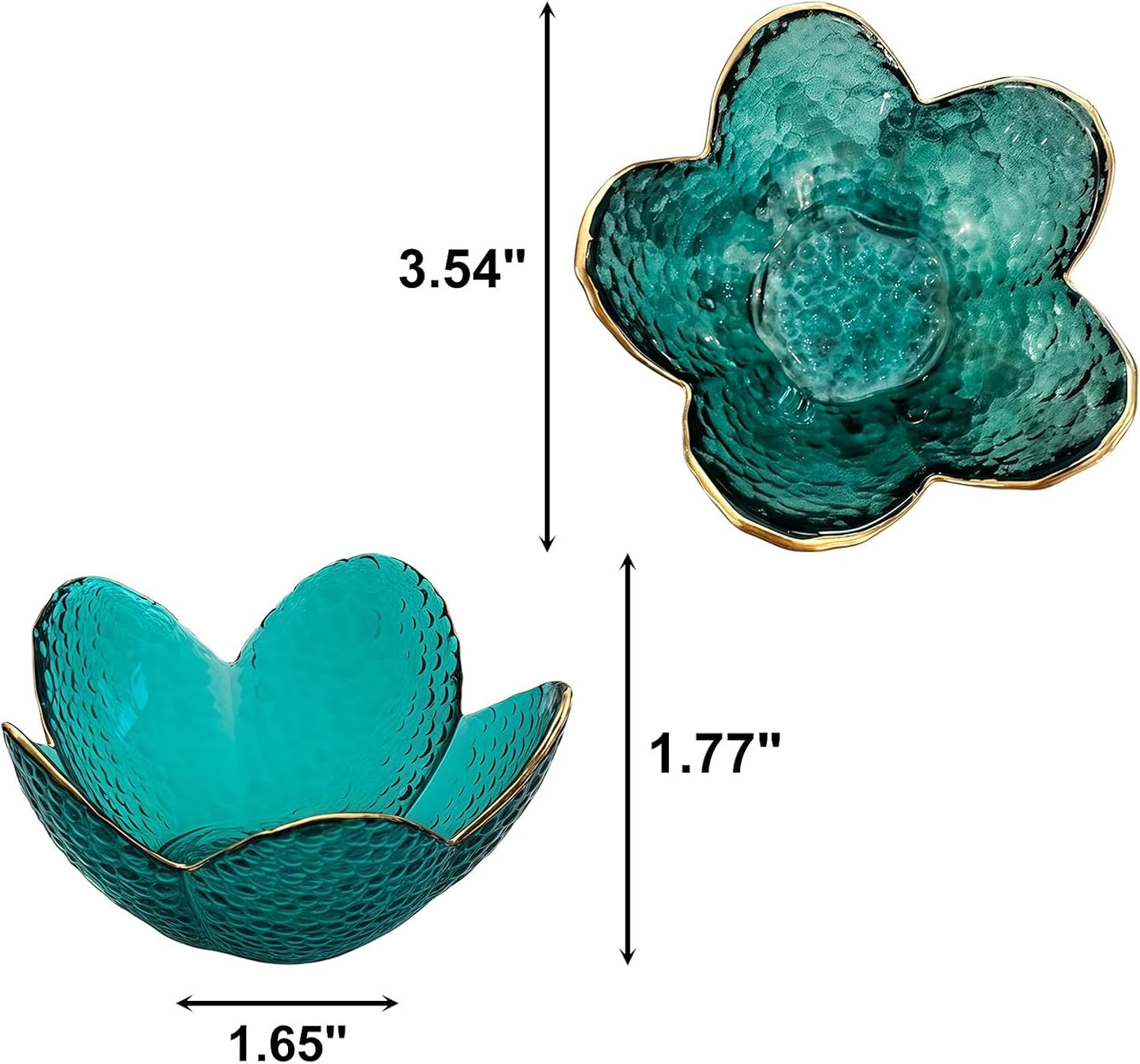 Small Green Flower Jewelry Dish, Glass Jewelry Ring Tray Trinket Bowl, Nightstand Decor Ring Holder for Women, Home Decor Gifts for Women, Wedding, Birthday, Mothers Day, Christmas, Thanksgiving