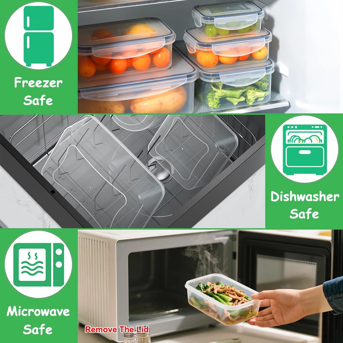 Taiuloo 18 Pack Airtight Food Storage Containers with Lids, BPA-Free Plastic Kitchen Fridge Organizer for Salad Fruit & Vegetable, Reusable Leakproof Meal Prep Lunch Boxes, Freezer & Microwave Safe