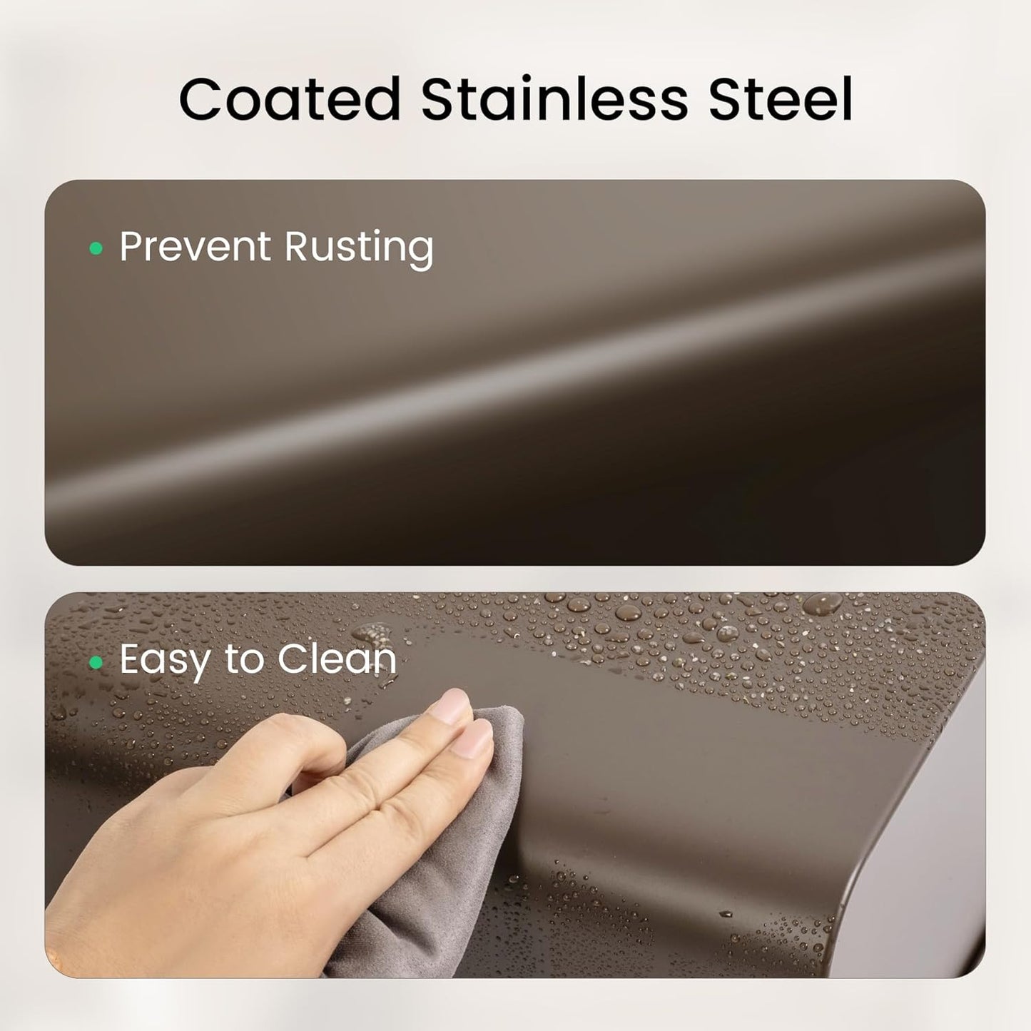 Cesun Small Bathroom Trash Can, 2.1 Gallons, Open-Top, Brown Metal, Stainless Steel, Modern, Ideal for Bathroom, Bedroom, Home Office,Toilet, Rv,Near Desk, Under Sink