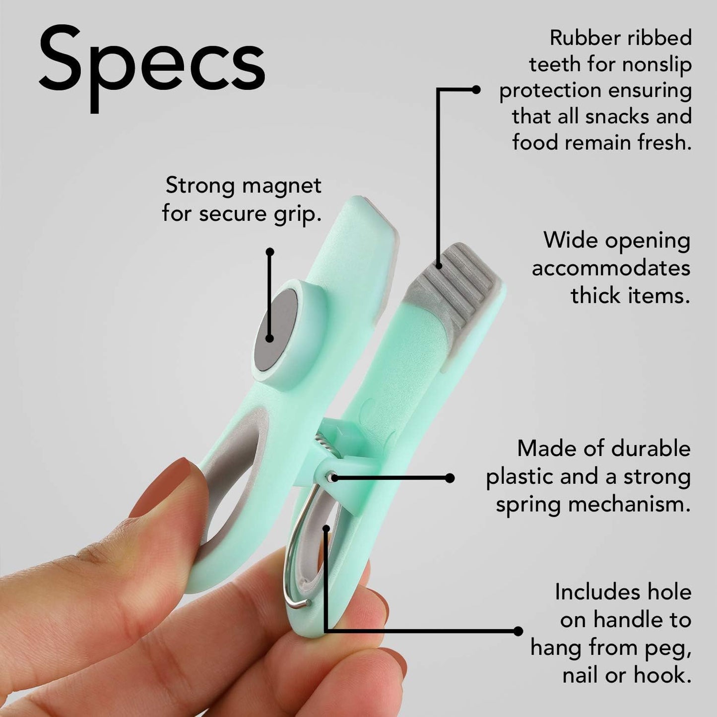 COOK WITH COLOR Bag Clips with Magnet- Food Clips, Chip Clips, Bag Clips for Food Storage with Airtight Seal Grip for Bread Bags, Snack Bags and Food Bags (Blue Ombre, Pack of 20)