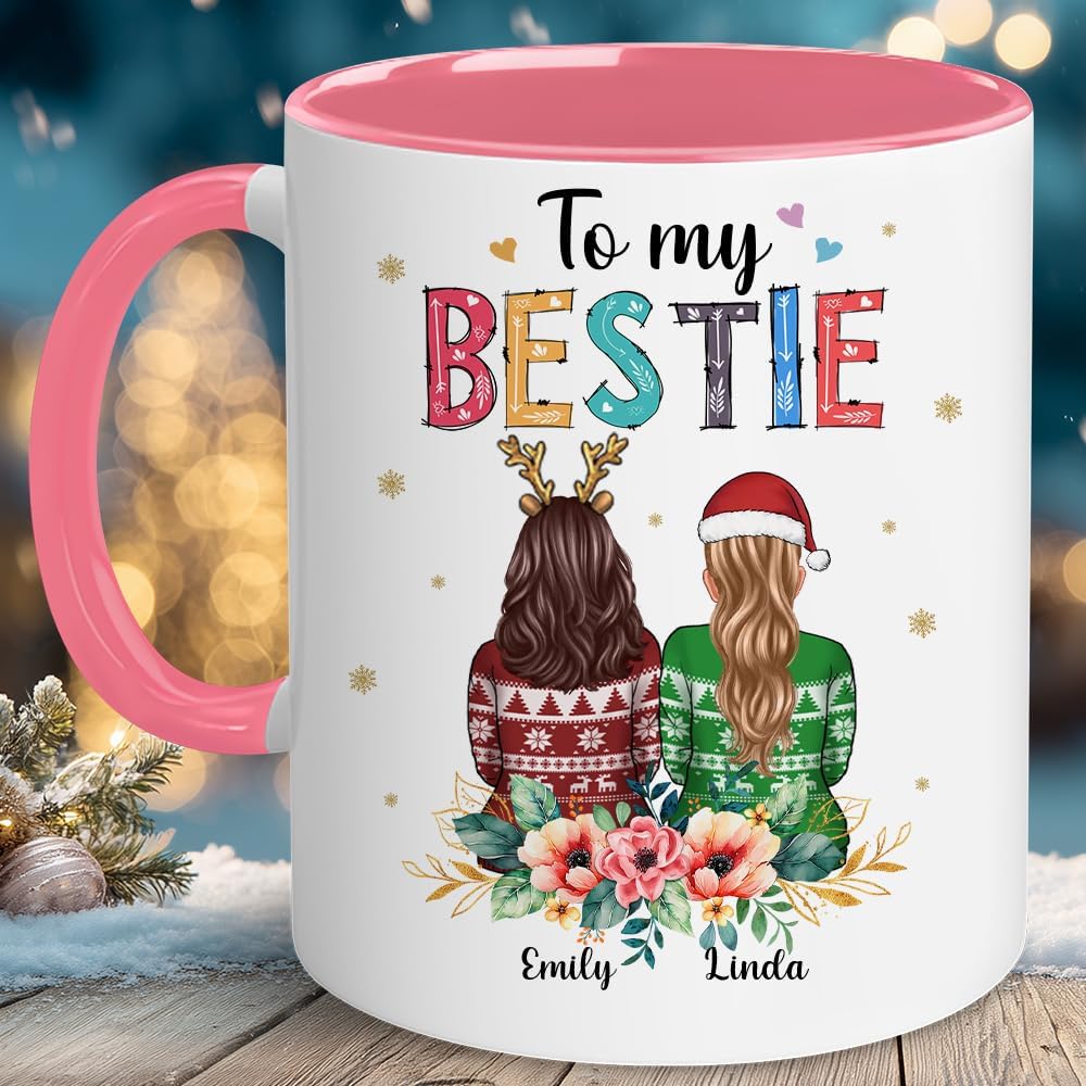 Personalized Bestie Cup - Christmas, Birthday Gifts For Best Friend, Bestie, Sister, BFF - Friendship Gifts For Women, Her, Women - Long Distance Cup - Birthday, Mothers Day Gift