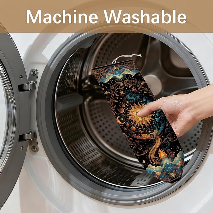 Plastic Bag Holder Dispenser, Plastic Grocery Bag Organizer & Wall Mount Paper Trash Bags Saver Storage for Kitchen Home Pantry Decor, Sun Kitchen Decor