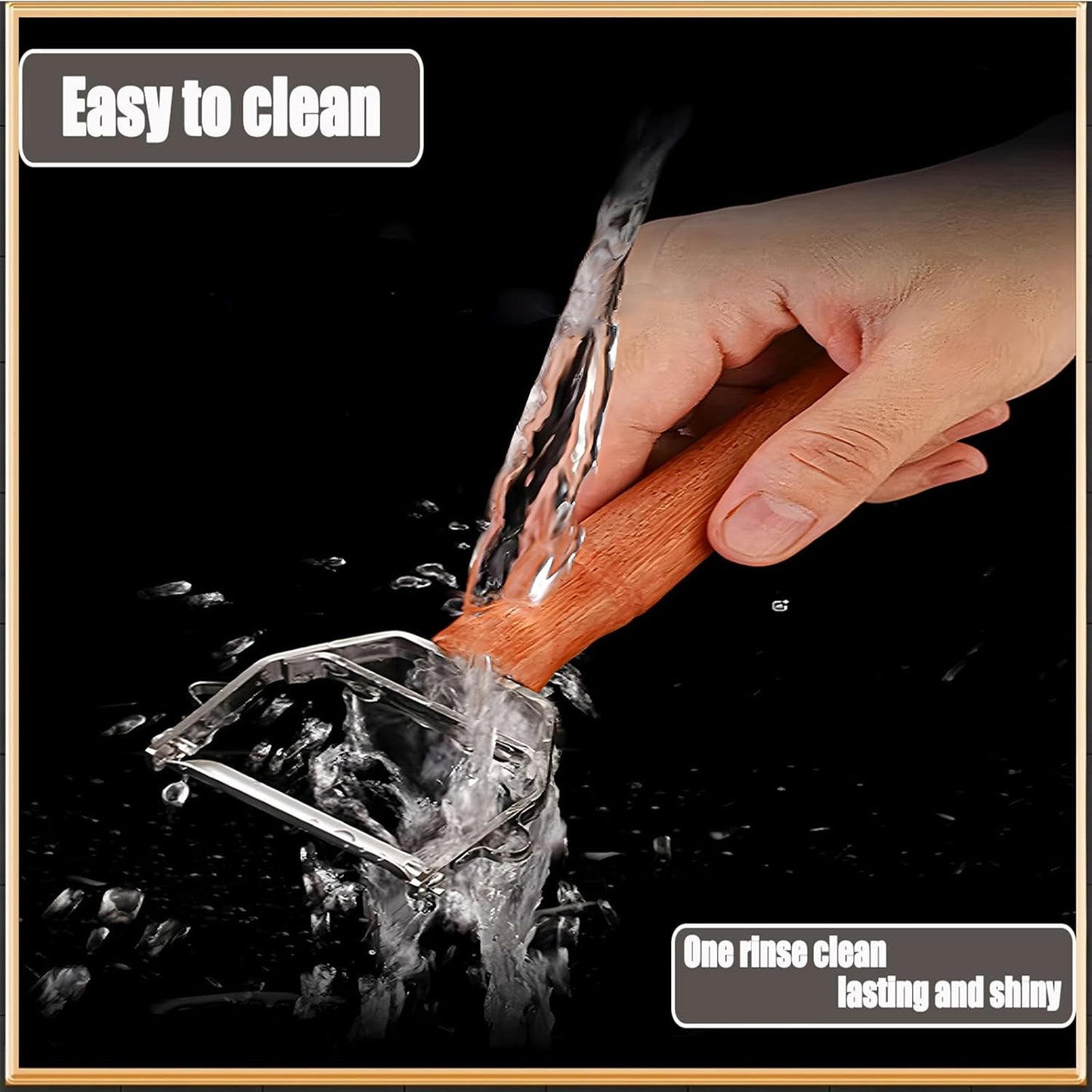 Vegetable Peeler, Stainless Steel Y-Shaped Blade with Wooden Handle, Multi-Purpose Kitchen Tool for Fruits and Vegetables, 6.3 Inches