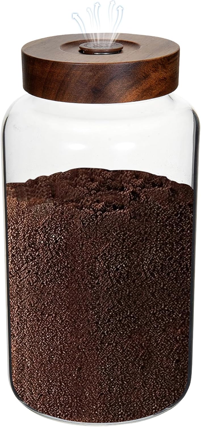 Glass Spice Jars Seasoning Containers Small Glass Jars with Lids Airtight Food Storage Canister for Kitchen Pantry Sugar Tea Coffee Bean Nuts Cookies Herbs Salt (77oz(2300ml)*1 pack)