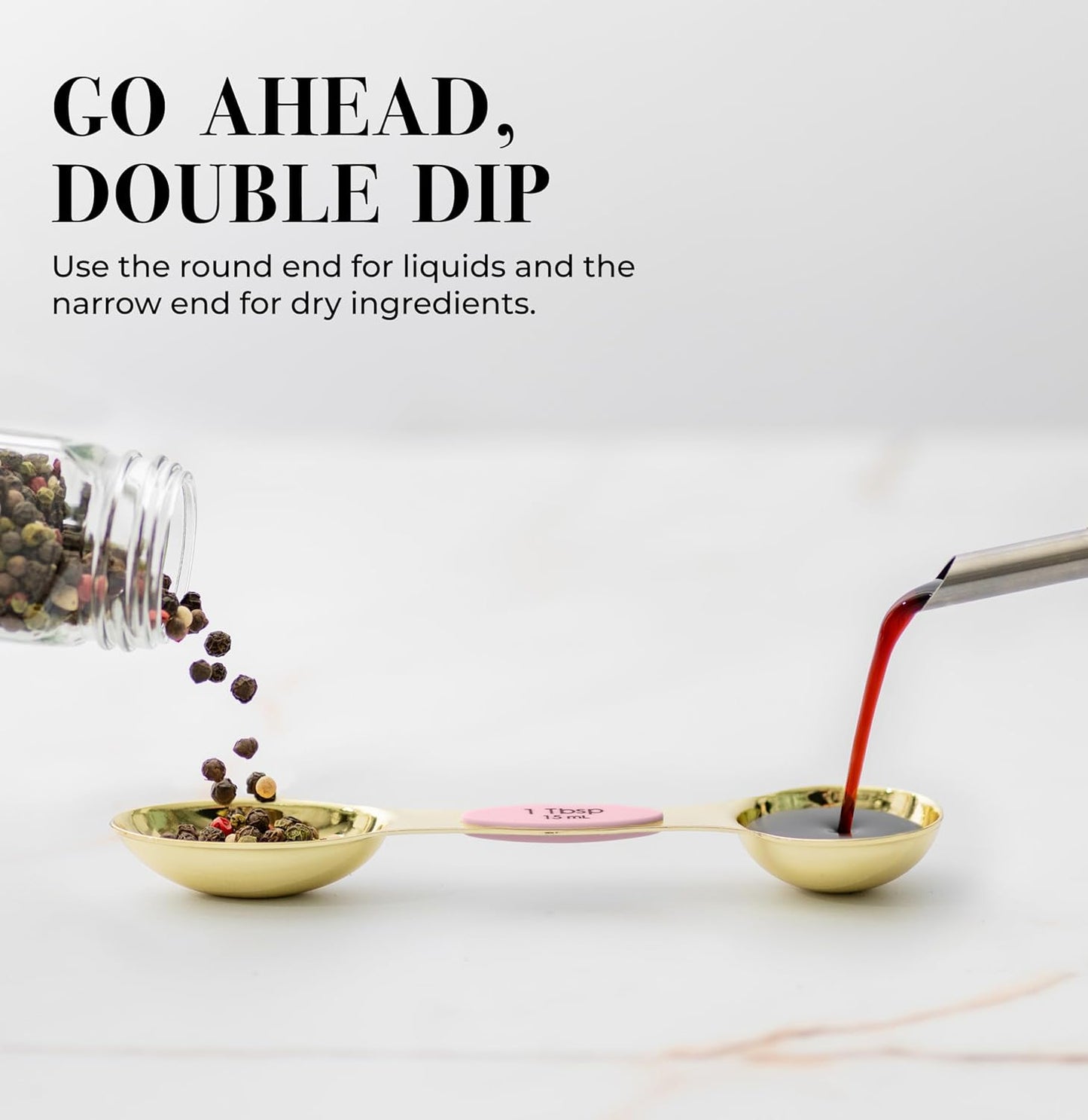 Pink Magnetic Measuring Spoons Set - 8-Piece Dual-Sided Stainless Steel Spoons, Stackable and Spice Jar Friendly – Stylish Pink Kitchen Accessories for Cooking and Baking