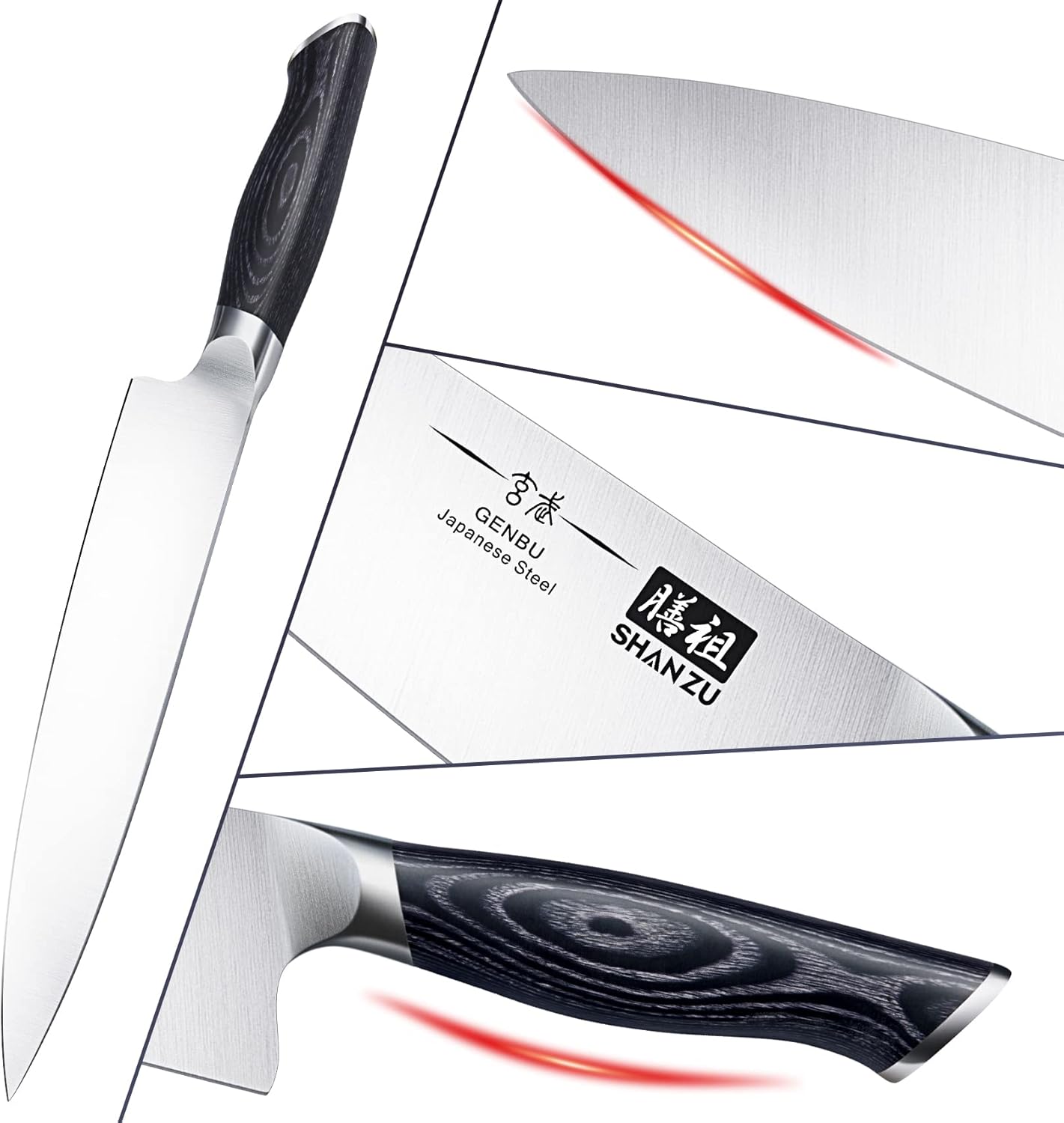 SHAN ZU Customize Chef Knife, 8 incn Japanese Super Steel Sharp Chef's Knives with K133 Ergonomic Handle Practical Father's Day Gift for Your Loved Ones