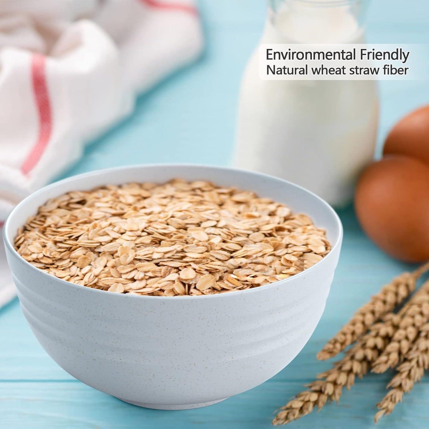 Homestockplus [Set of 6] Unbreakable Large Cereal Bowls,34 Oz Ramen Bowls BPA-Free Eco-Friendly Bowl Set for Cereal, Salad, Soup, Ramen,Oatmeal Apply to Kitchen, Dishwasher & Microwave Safe