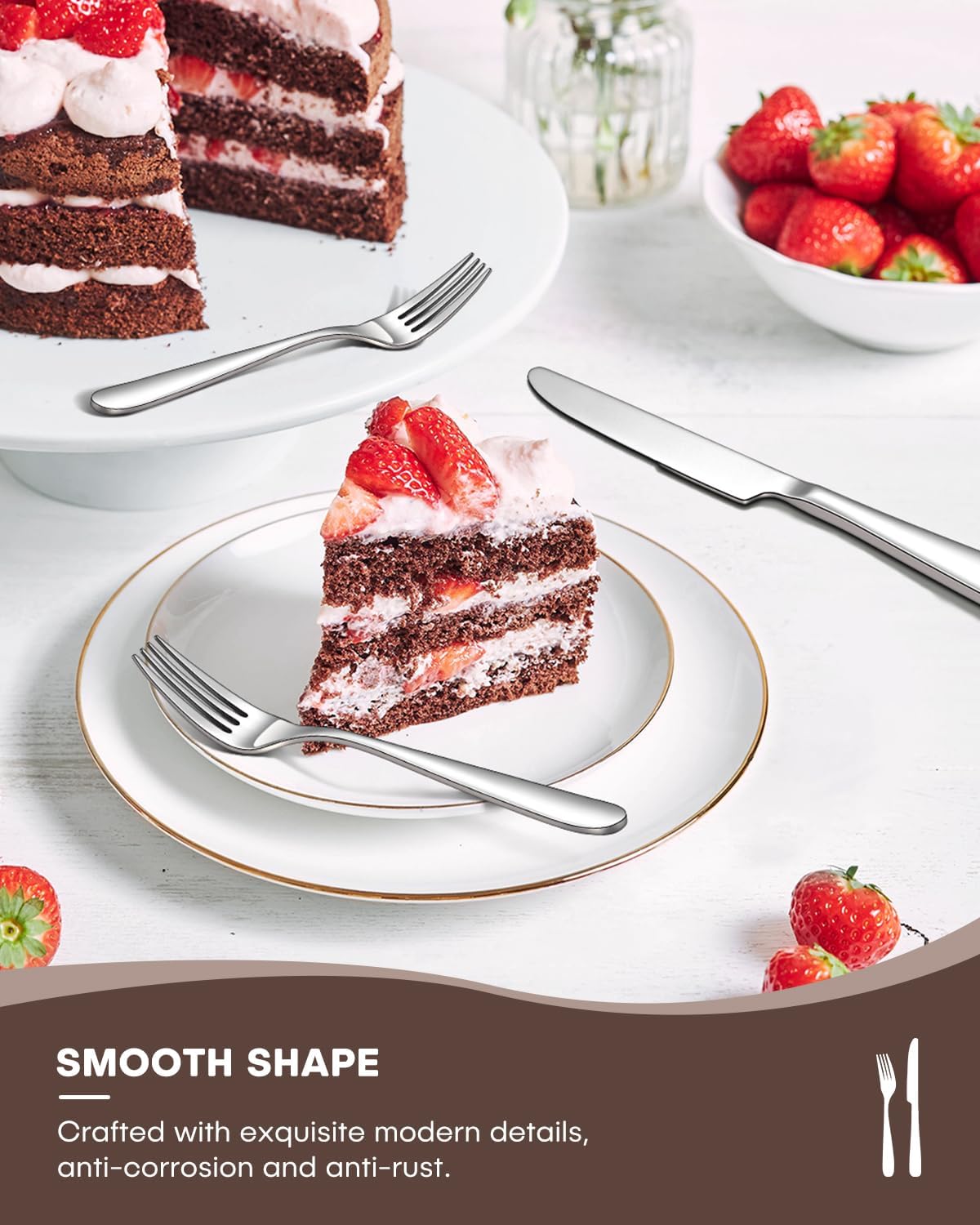 Silverware Set, Ollex 10 Pieces Stainless Steel Flatware Set for 2, Heavy Duty Utensil Set with Premium Mirror Polished Knives Spoons Forks Utensils Set for Kitchen Cutlery Set, Dishwasher Safe