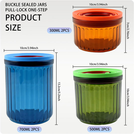 Airtight Food Storage Containers BPA-Free Stackable Air Tight Kitchen Pantry Organization Canisters Ideal for Storage Cereal Snack Flour Sugar Coffee Spaghetti (6pcs)