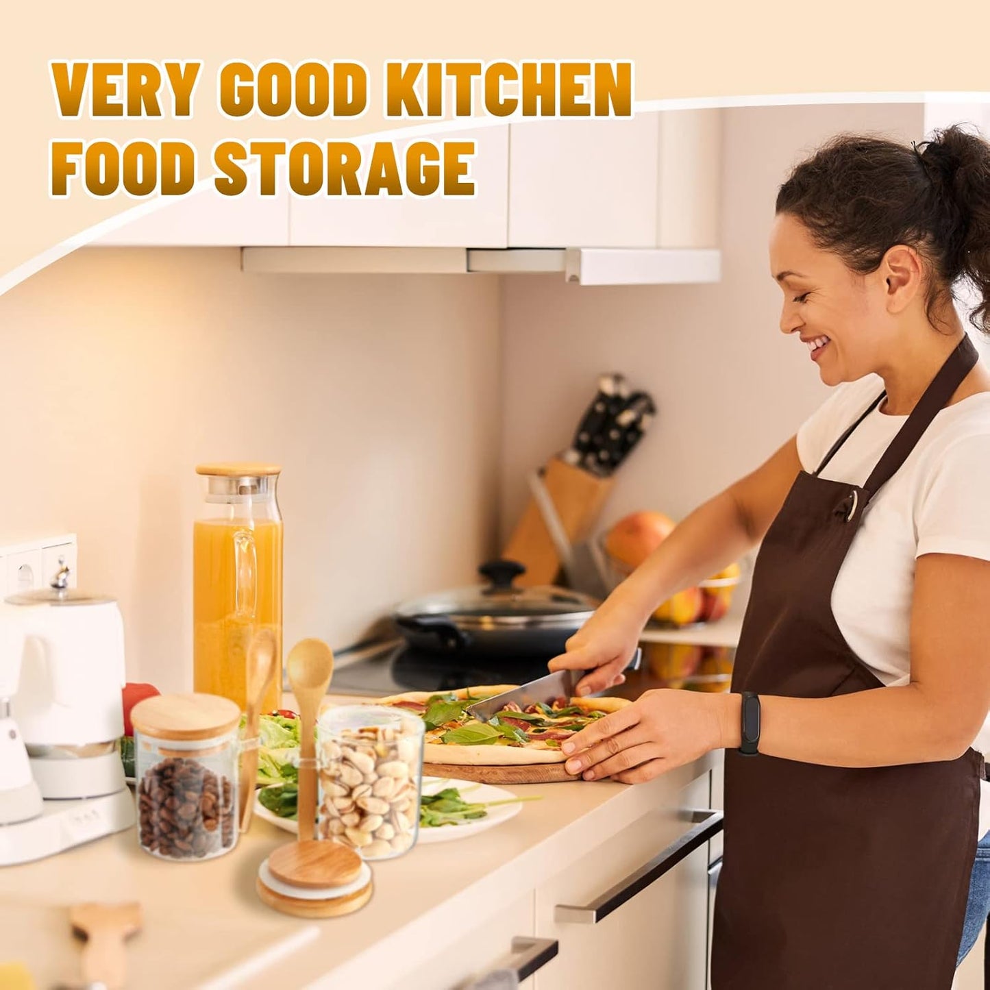 Tessco for you 12 Pack Sugar Jar Glass Container with Spoon Clear Glass Jars with Bamboo Lid and Spoon Scoop for Coffee Beans, Spice, Brown Sugar, Tea, Flour, Nuts, Candy, Salts (6 oz)