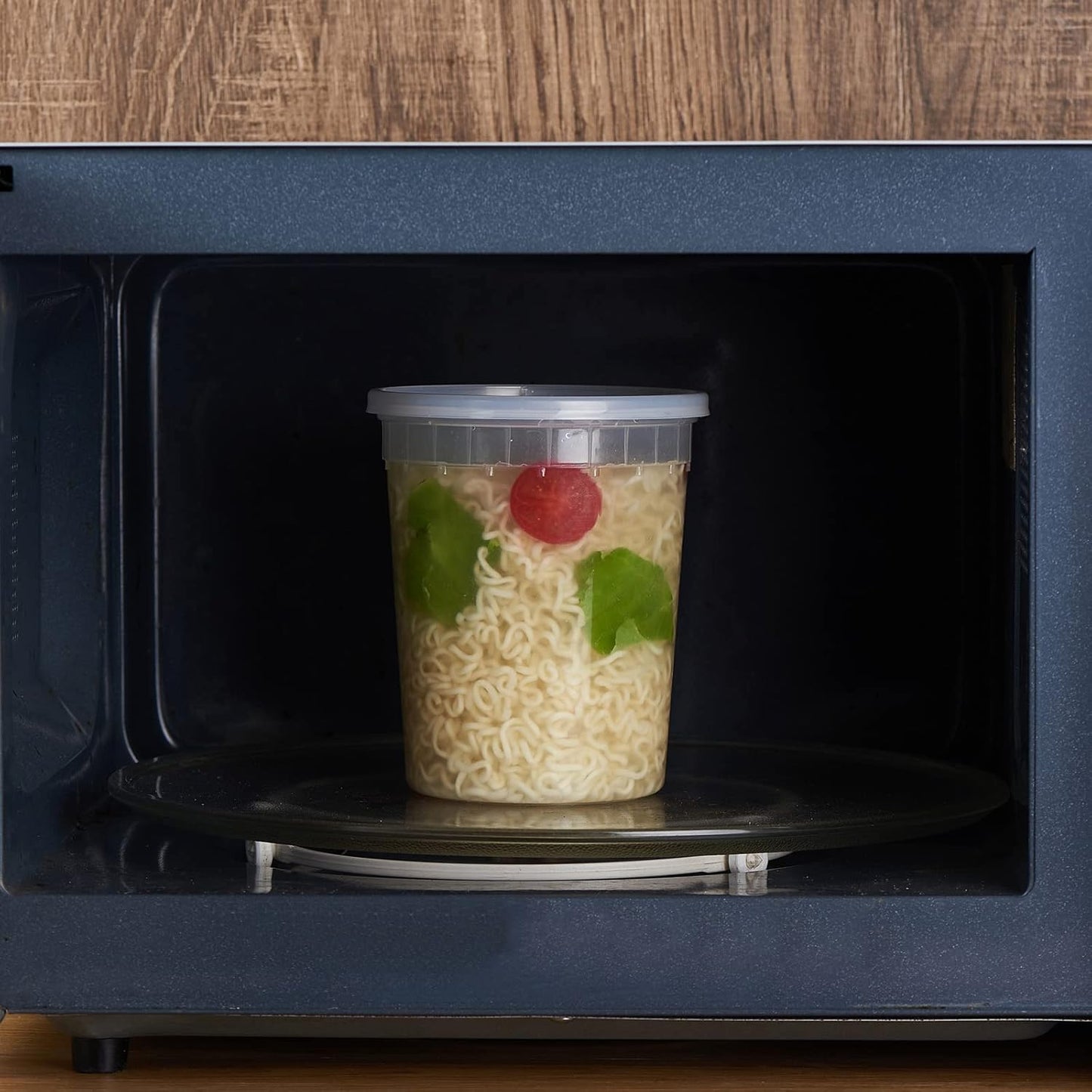 32oz Plastic Deli Containers, 24 Sets - Leakproof, Stackable, BPA Free, Microwavable, Freezer Safe