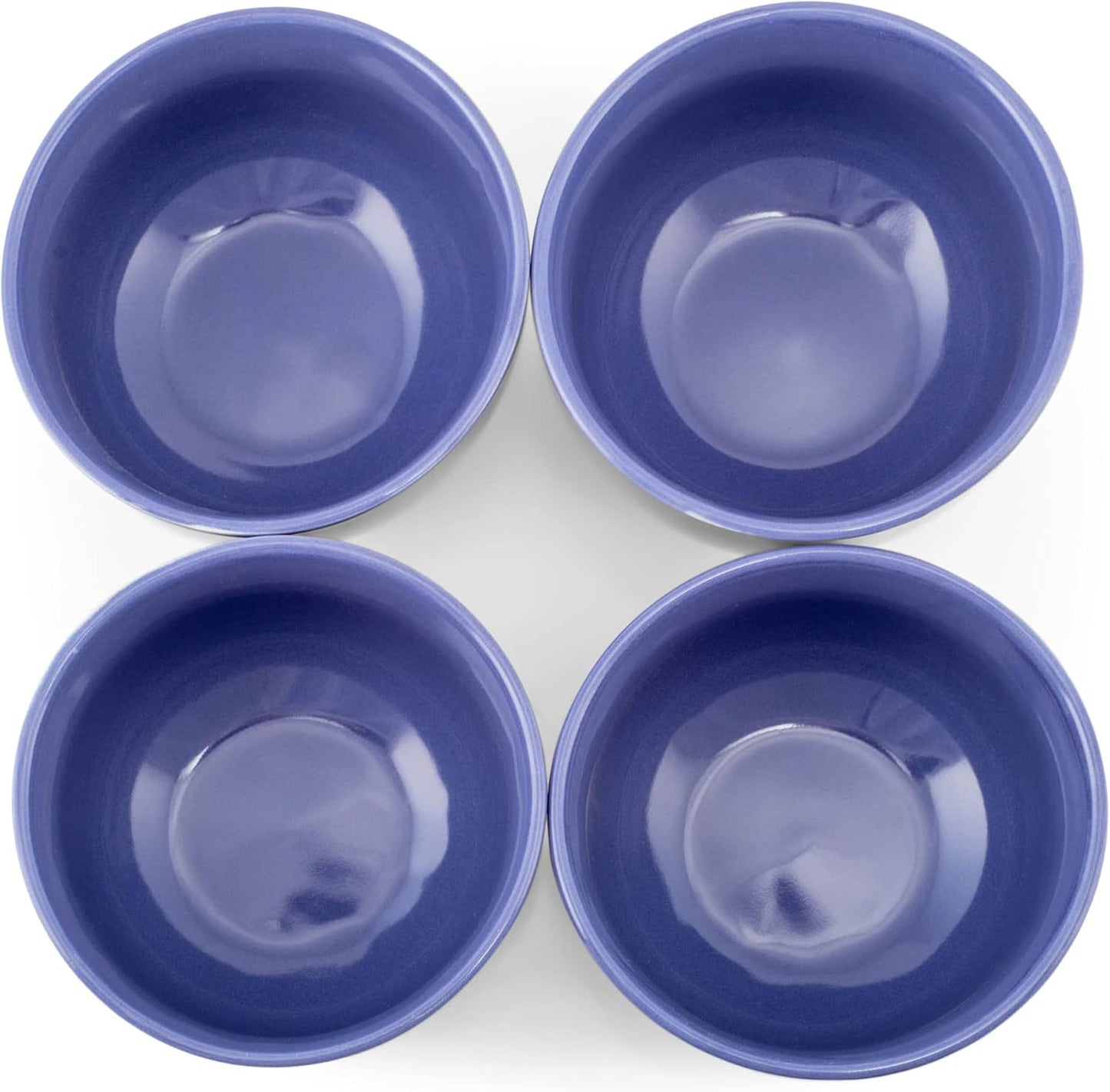 Elanze Designs Bistro Glossy Ceramic 4 inch Cute and Small Dessert Bowls Set of 4 - Perfect for Everyday uses from Snacks, Ice Cream, Candy and Treats, Violet Purple