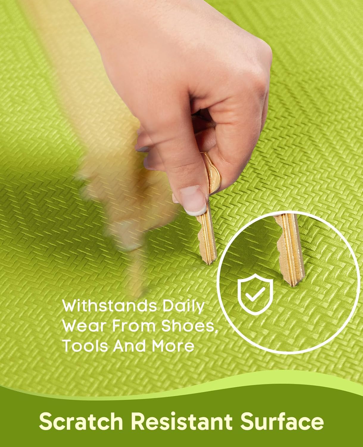 Ophanie Kitchen Mats for Floor, 3/4 Inch Thick Kitchen Rugs, 20''x32'' Anti Fatigue Standing Cushioned Mat, Waterproof,Comfort Ergonomic Mat for Office, Home, Sink, Green Non-Slip Bottom