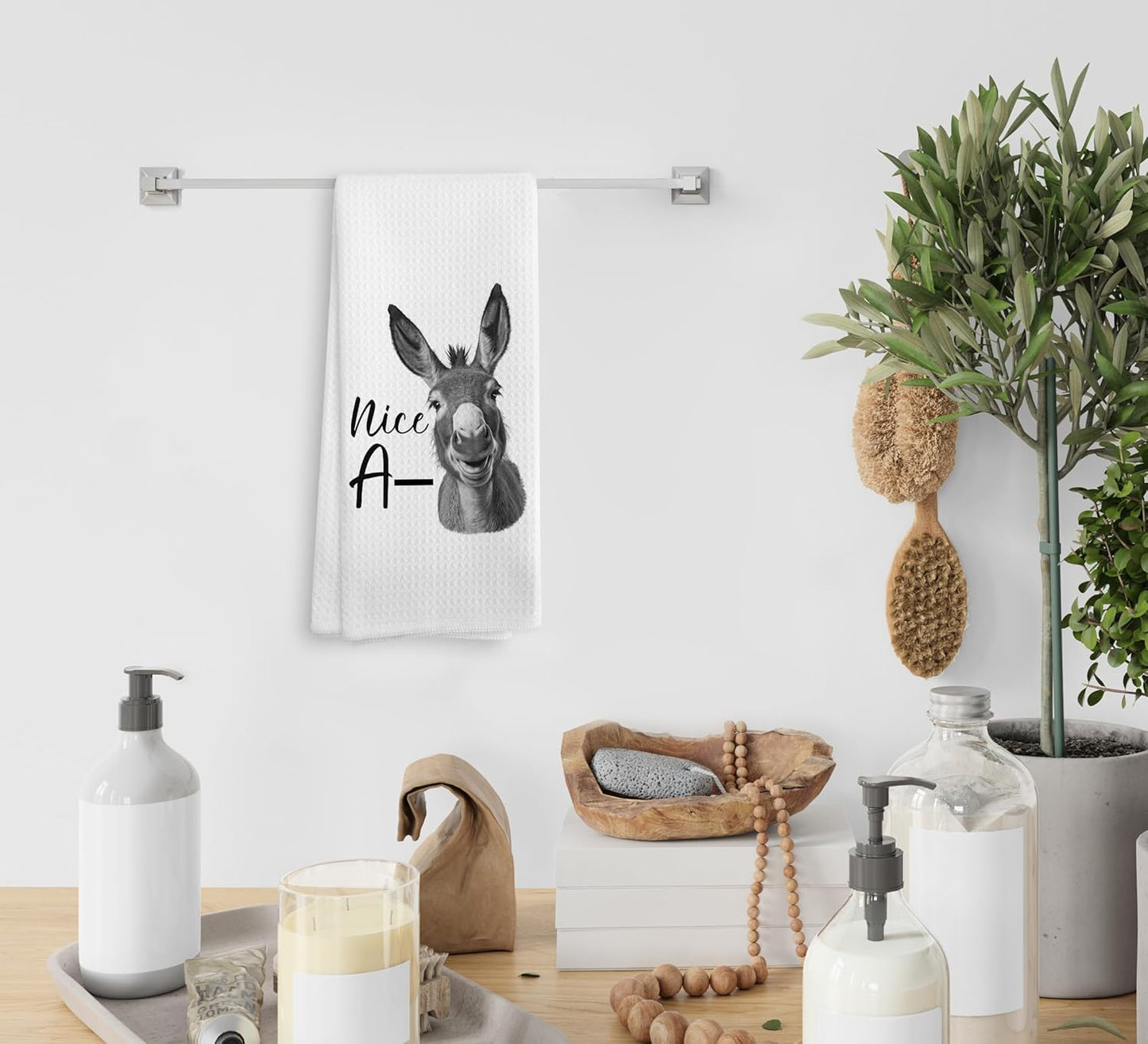 Donkey Kitchen Towels, Donkey Decor, Funny Decorative Kitchen Towels, Western Decorative Kitchen Towels, Nice Donkey Towels Campsite Drying Cloth Hand Towels for Bathroom Kitchen, 16×24 Inches