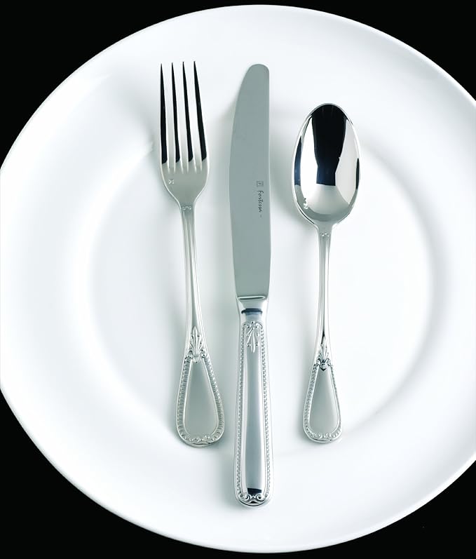 Fortessa Savoy 18/10 Stainless Steel Flatware, 5 Piece Place Setting, Service for 1