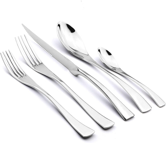 20-Piece 18/10 Stainless Steel Serrated Steak Knife Flatware Set, Service for 4