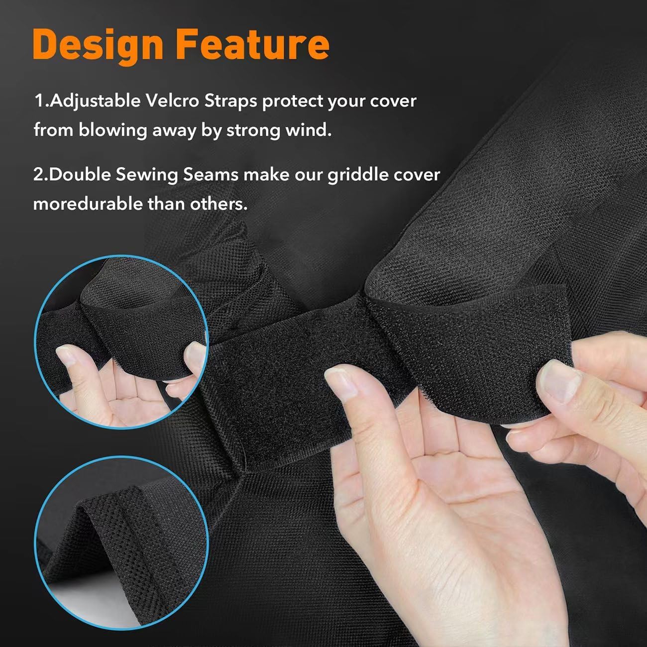 Heavy Duty Grill Cover Compatible with 1666 Blackstone 22inch Tabletop Griddle Without Hood, Also Compatible with Royal Gourmet PD1202S and Cuisinart CGG-501, Waterproof & Windproof