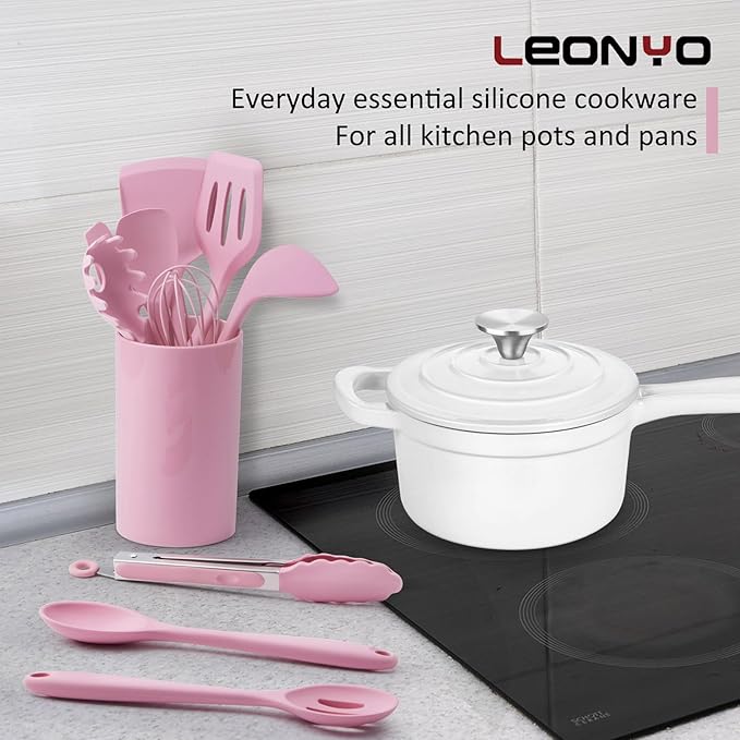 Enameled Cast Iron Sauce Pan with Lid, Leonyo 2 Quart Saucepan with Lid, Heavy Duty Cast Iron Pot Dutch Oven Kitchen Cookware for All Cooktops Making Pasta, Milk, Egg- Up to 500°F & 6.7Lbs, White