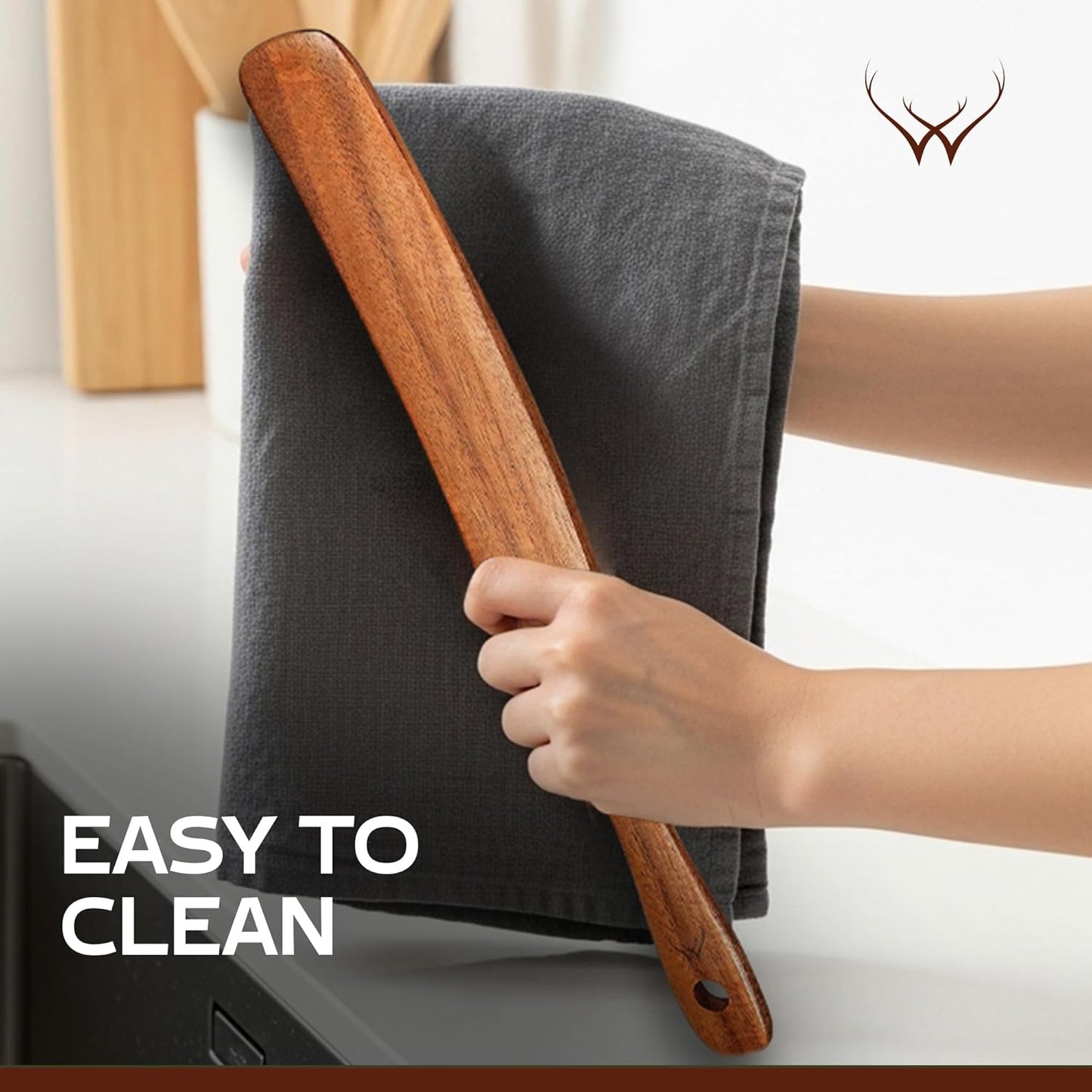 Skinny Spurtle for Sourdough Starter for Baking Tools, 11" Wooden Spurtle for Deep Jar & Dough Whisk, Spurtles Kitchen Tools - Sourdough Spurtle, Wooden Sourdough Stir Stick,Sourdough wooden spatula