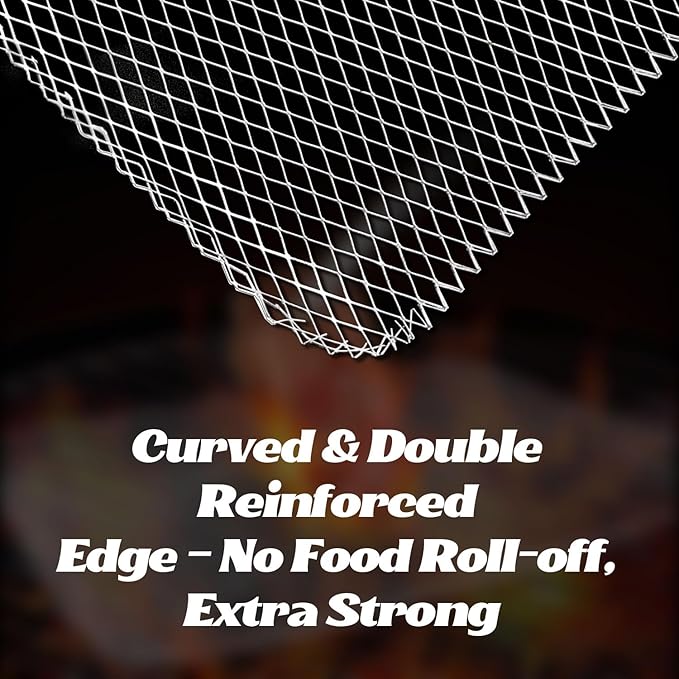 10 Pcs Disposable Grill Topper,16x12 Inch Grill Mesh Mat Disposable Pans,Non-Stick BBQ Aluminum Mats for Outdoor Grills, Easy to Clean