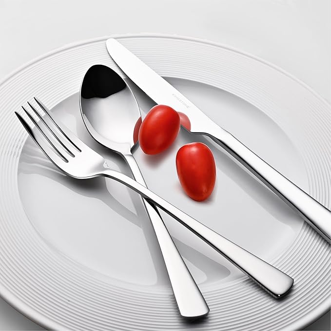 KINGSTONE Silverware Set, 30-Piece Flatware Set for 6, 18/10 Stainless Steel Cutlery Set, Mirror Polished Eating Utensils Set, Dishwasher Safe