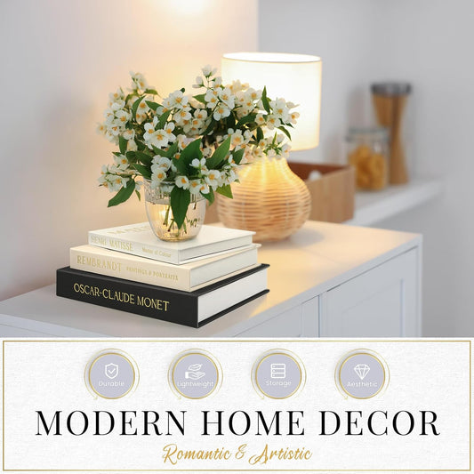 Decorative Books for Home Decor- 3Pcs Linen Decorative Boxes for Aesthetic Room Decoration, Modern Fake Book Storage Boxes for Coffee Table, Bookshelf or Mantle Decor, Deep Gray