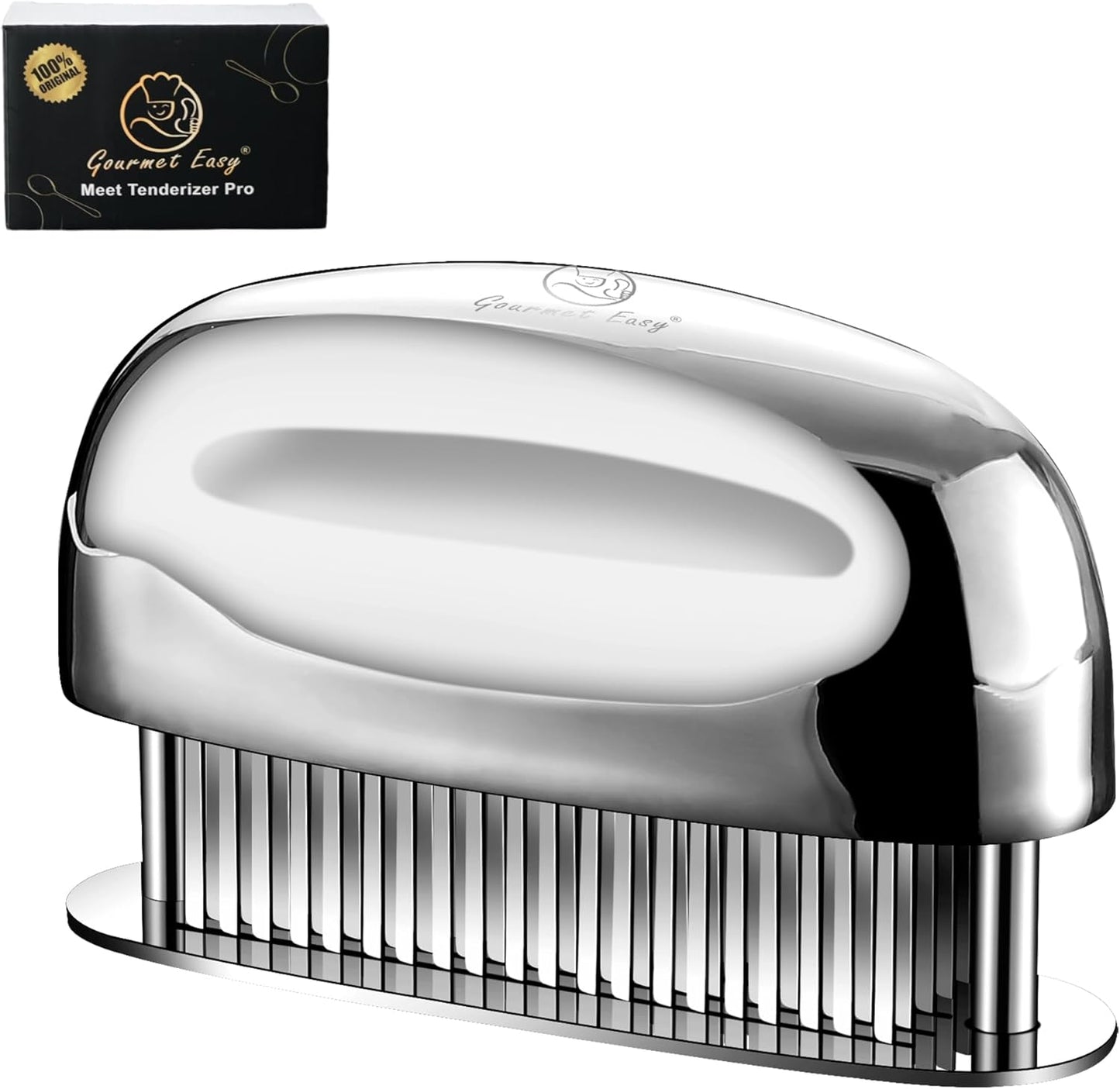 Meat Tenderizer Tool, Easy to Clean, One Piece Design - No Disassembly Needed, Ultra Sharp Needle Blades 100% Stainless Steel, Heavy-Duty Kitchen Gadgets, Meat Needle, Cooking Gadget for Tenderizing