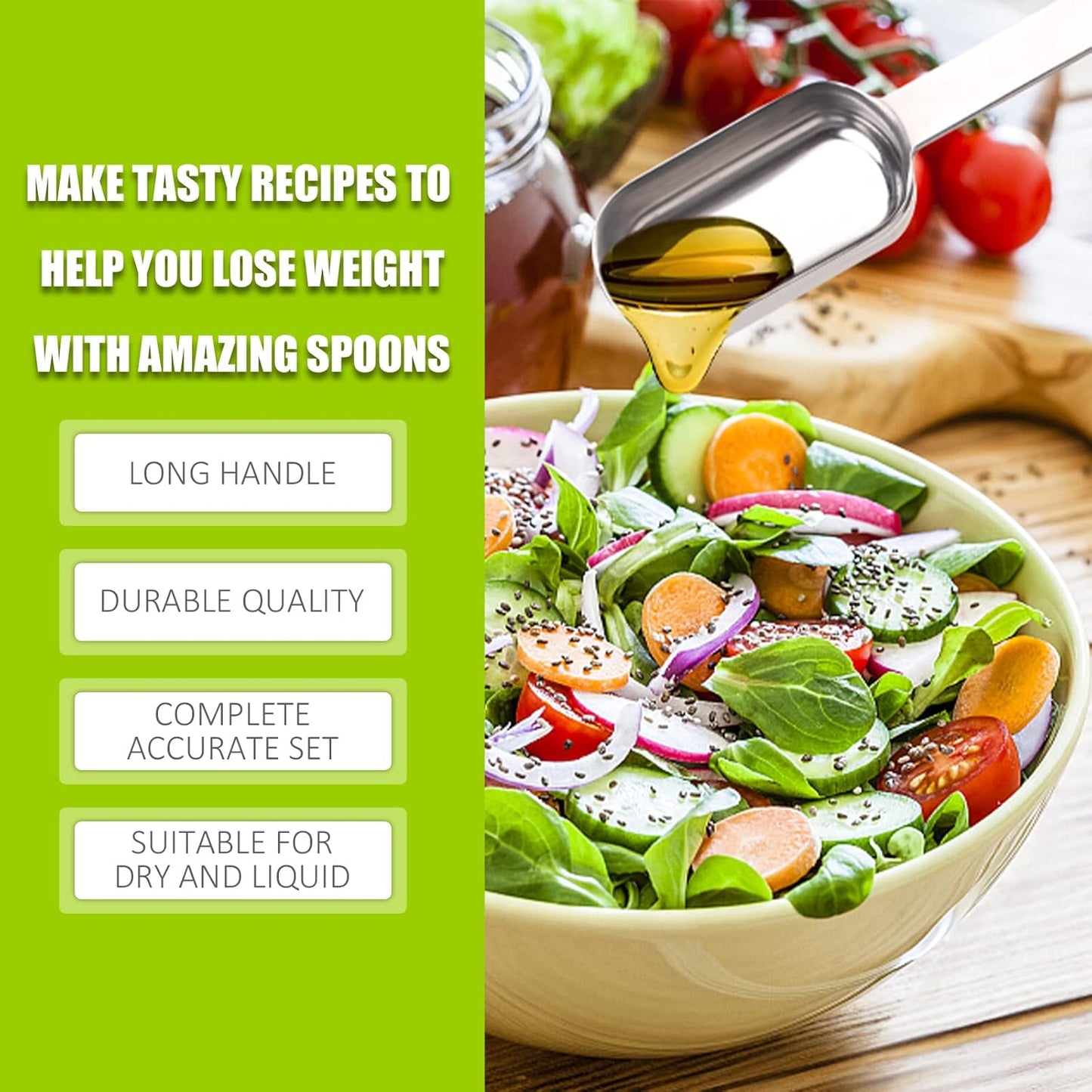 3PCS 1/4tsp (1.25ml) Single Measuring Spoon, Stainless Steel Long Handle Individual Teaspoons Only