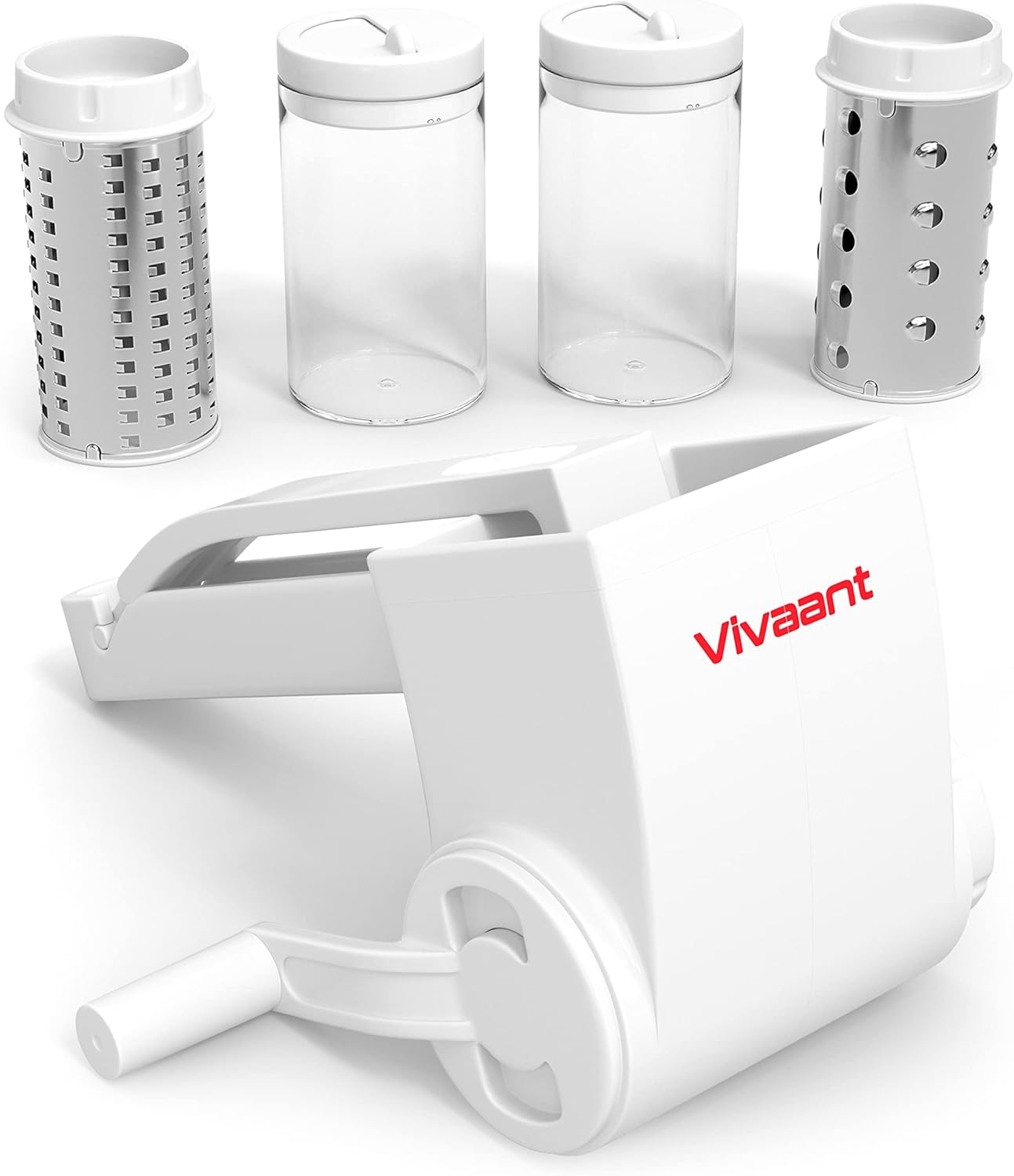 Parmesan Cheese Grater Hand Crank, Restaurant-Grade Rotary Cheese Grater Handheld Italian Style with 2 Stainless Steel Drum Blades is Dishwasher Safe & Easy to Clean