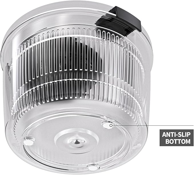 Cambom Salad Spinner Lettuce Spinner, Wash, Spin & Dry Salad Greens, Vegetable Washer Salad Dryer With Rotary Handle for Fruits & Vegetables, High Efficiency Vegetable Spinner Kitchen Gadget 3Qt Black