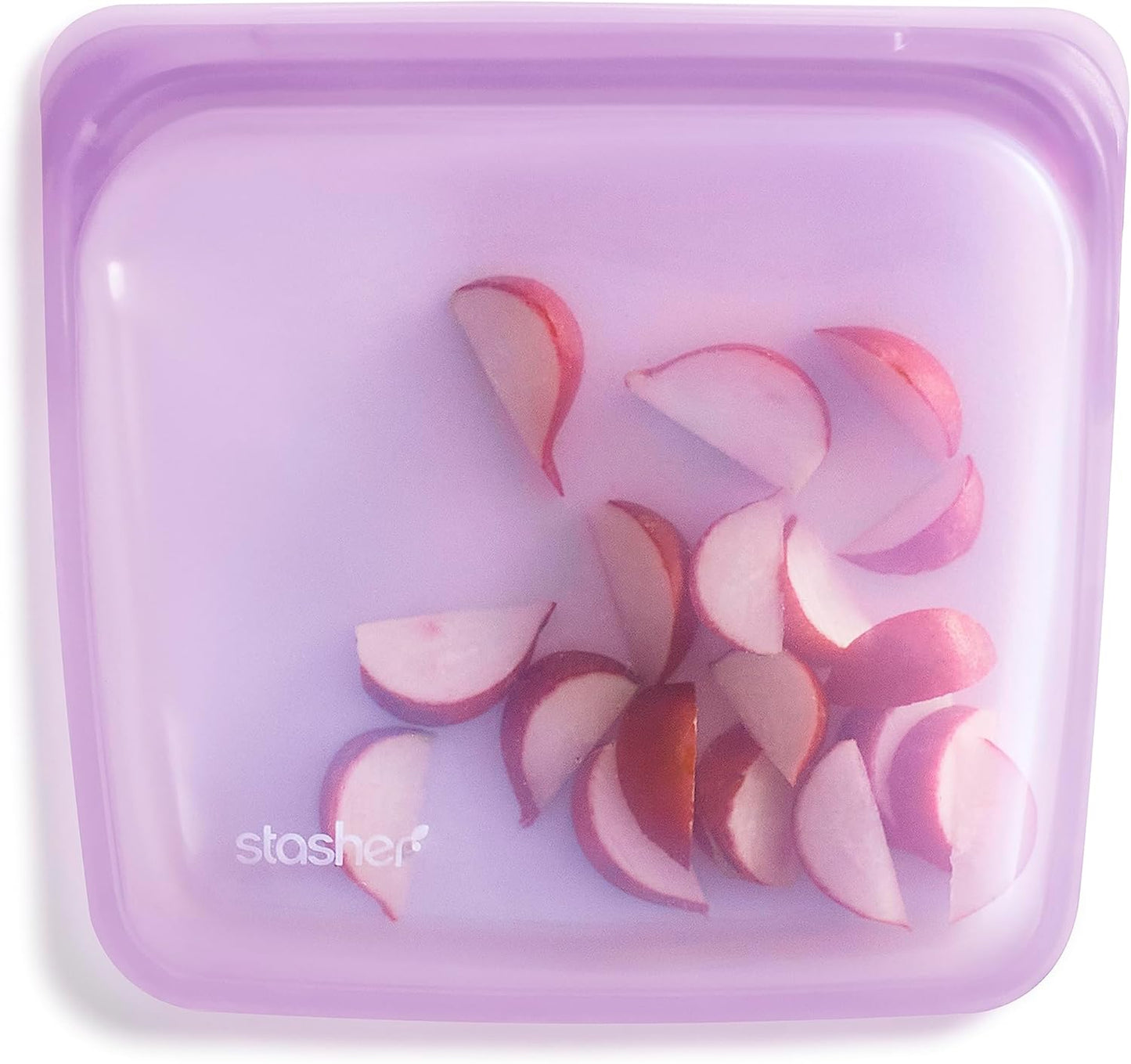Stasher Premium Silicone Reusable Food Storage Sandwich Bag, Purple, Microwave, Sous Vide, Dishwasher, Oven and Freezer Safe, BPA Free, Leak-free, Eco-friendly, 28 Oz